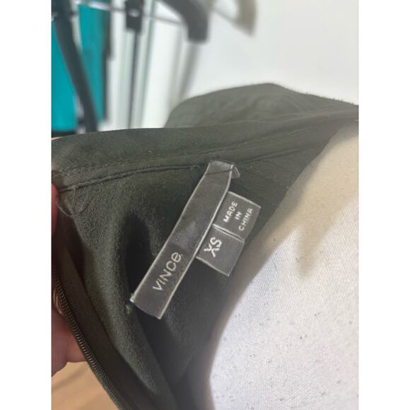 Vince Olive Green Short Sleeve Shift Mini Dress Sz XS - Picture 4 of 4